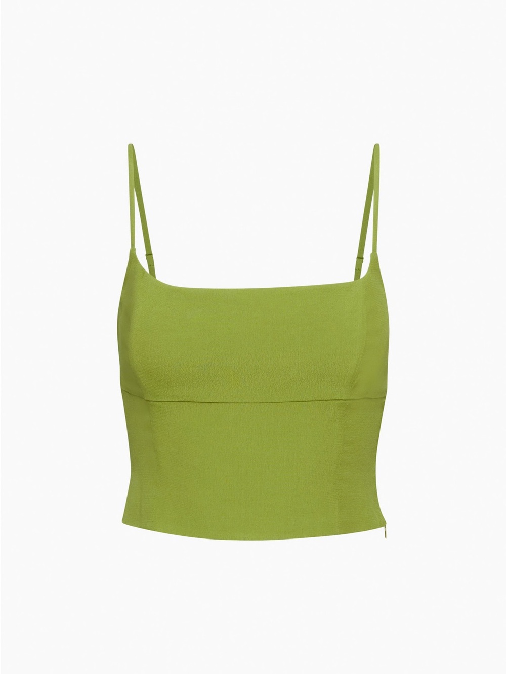 Aritzia Lime Square-Neck Spaghetti Strap Crop Top